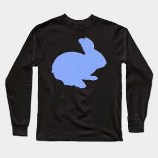 Cute Blue Polka Dot Bunny Rabbit Long Sleeve T-Shirt